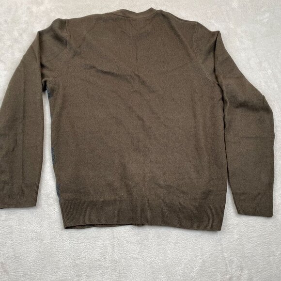 Haggar Mens Cardigan Sweater Medium Brown Button Up V-Neck Classic Knit Casual - Picture 8 of 8